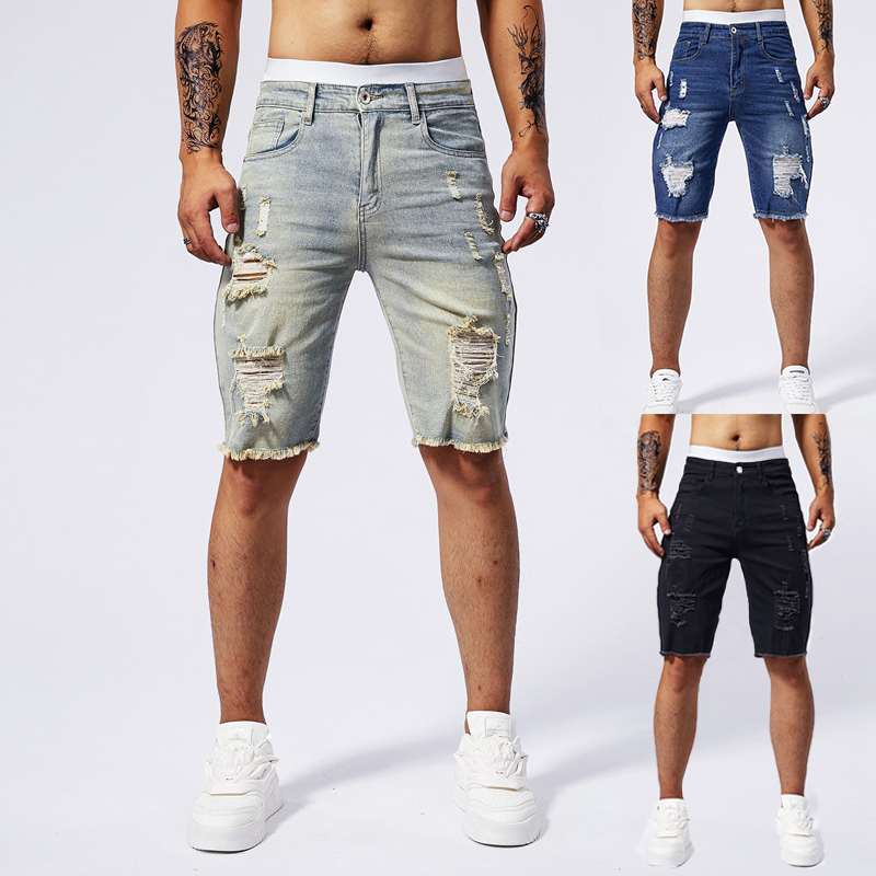 2025 Summer New Men's Ripped D - Streetwear Brand New recension och pris