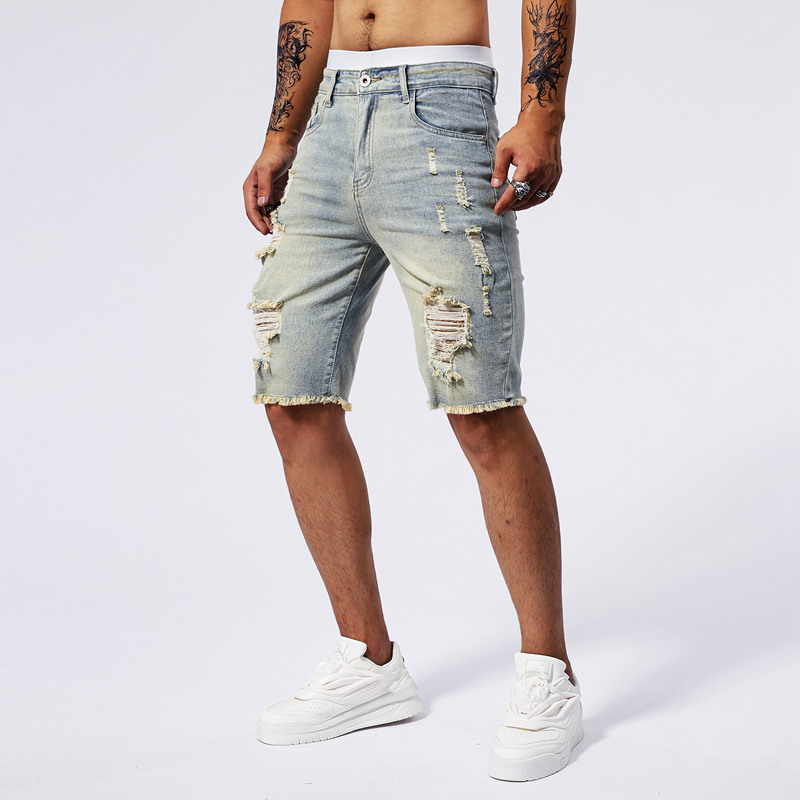 2025 Summer New Men's Ripped D - Streetwear Brand New recension och pris