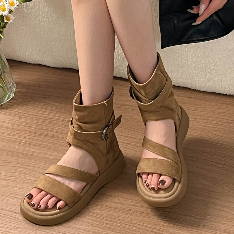 Women Open Toe Buckle Ankle Bo - Streetwear Zipper recension och pris