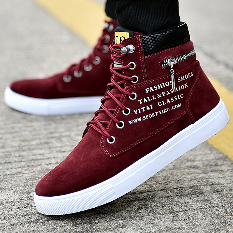 Men's Black High-Top Sneakers  - Streetwear Zipper recension och pris